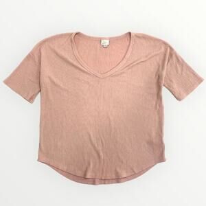 A New Day V-Neck Ribbed Knit Sweater Women’s Medium Pink